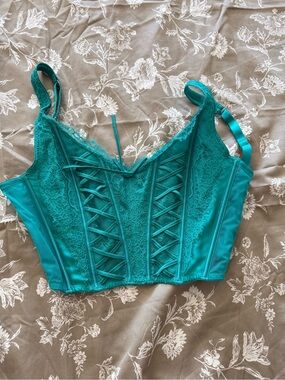 Victoria's Secret Teal Lace Corset Bralette